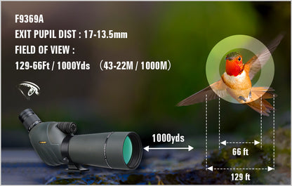 SV411 spottingscope med kraftfull zoom från 20X till 60X - Finns i 70 mm och 80 mm