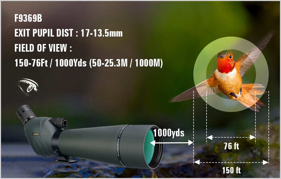 SV411 spottingscope med kraftfull zoom från 20X till 60X - Finns i 70 mm och 80 mm