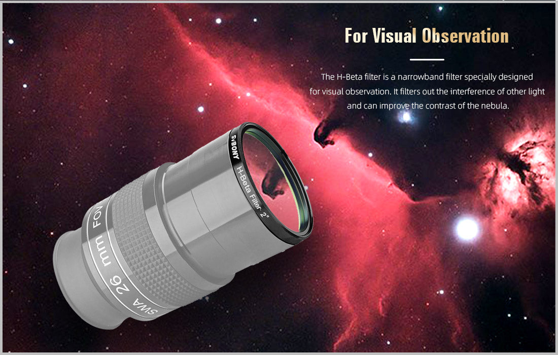 Filtras su siaura juosta SV132 H-Beta 25nm vizualiai įžvalgioms nebuloms