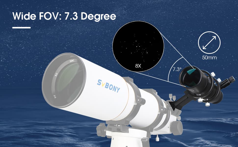 Luneta de visada SV208 8x50 para telescópio astronómico