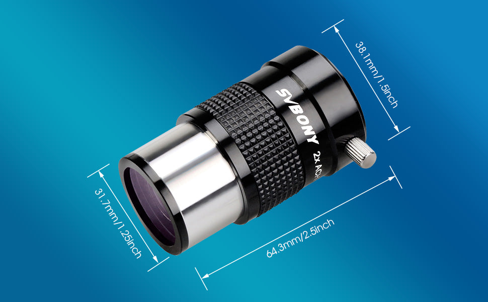 Lentille Barlow achromatique SV118 1,25 pouces 2x - Svbony