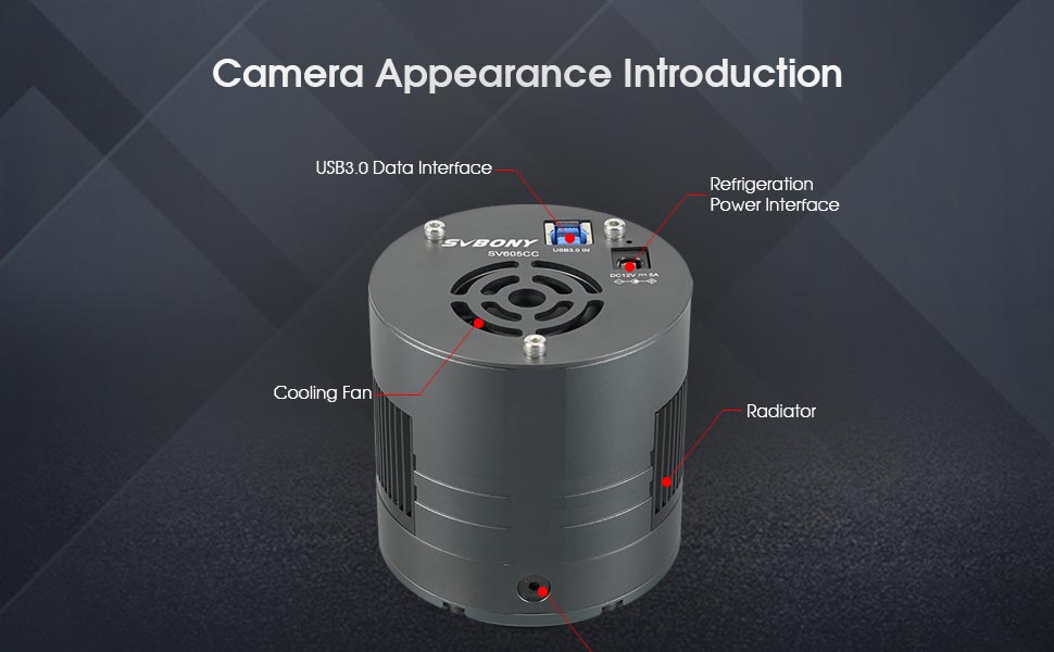 Caméra Astronomique Couleur 1" SV605CC avec Refroidissement TEC - SVBONY