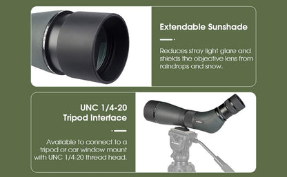 Longue-vue SVBONY SA405 20-60x85 ED eläinten tarkkailuun ja ornithologiaan - ED-lasi