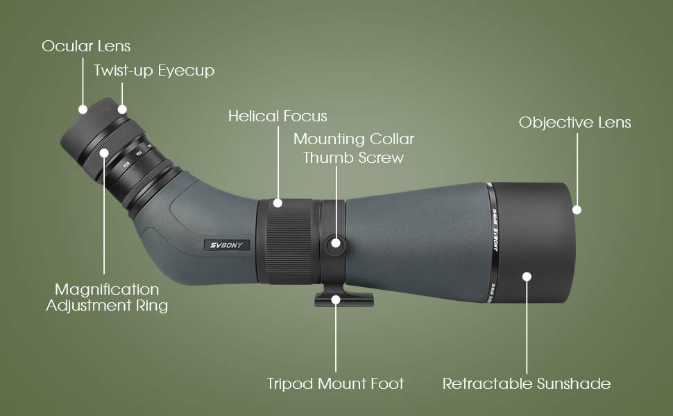 Telescopio Terrestre SVBONY SA405 20-60x85 ED para Fotografía Ornitológica