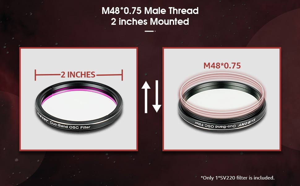 SV220 Teleskoopin Suodatin 7nm 2 tuumia