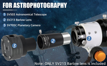 SVBONY SV213 - Lente Barlow 3x - 1.25 polegadas