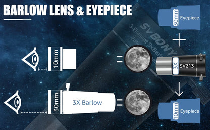 SVBONY SV213 - Lente Barlow 3x - 1.25 polegadas