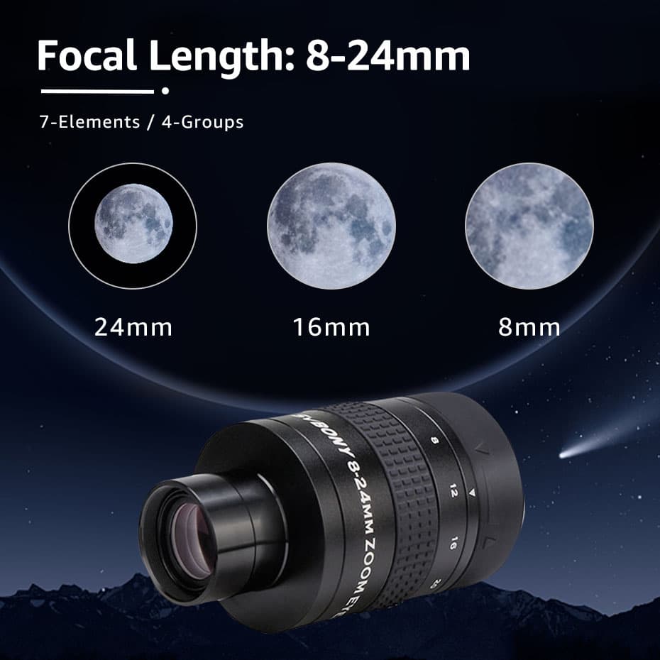 Svbony SV171 Zoom Okulaari 1,25'' 8mm-24mm Teleskooppia varten