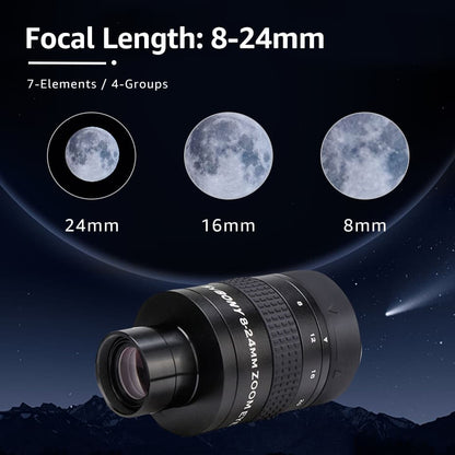 Svbony SV171 Zoom Okulaari 1,25'' 8mm-24mm Teleskooppia varten