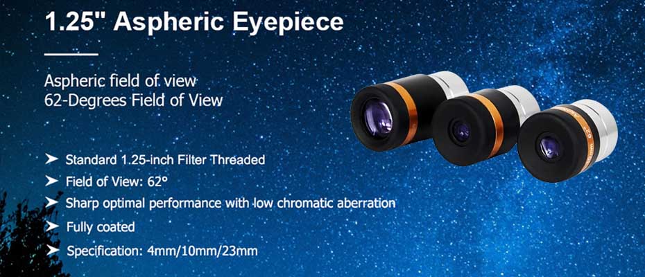 4mm Eyepiece Optional Lens Angle 62°