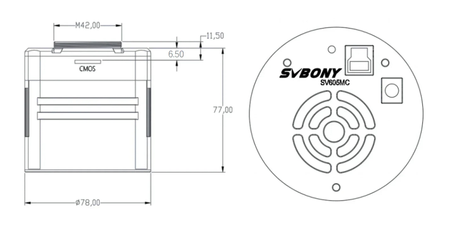 Camera Mono Refroidie SV605MC IMX533 for astronomy - SVBONY