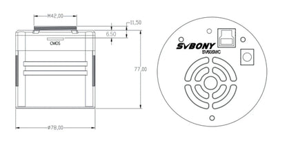 Camera Mono Refroidie SV605MC IMX533 for astronomy - SVBONY