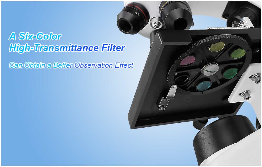 Microscopio Biologico Binoculare 80x-1600x con Doppia Illuminazione LED - SVBONY