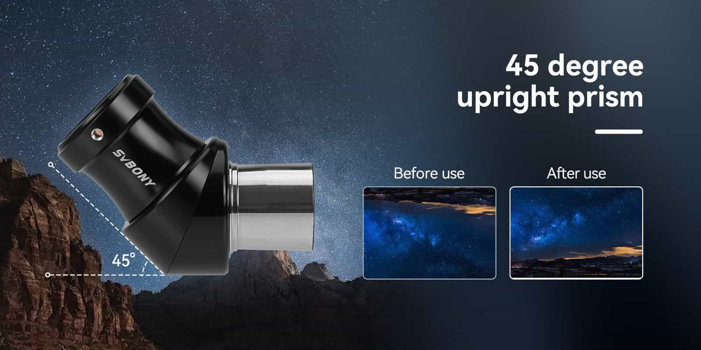 Morró Diagonal d'Imatge Corregida SV222 1,25 polzades amb FMC i Revestiment de Fase per Telescopi Refractor - SVBONY