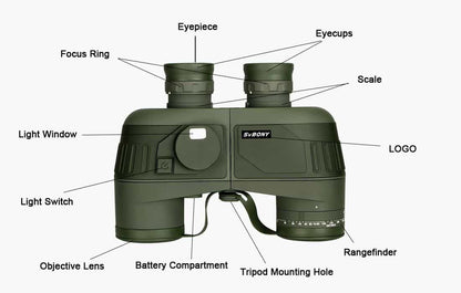 Military Binoculars 7x50 with Compass and Rangefinder - Svbony