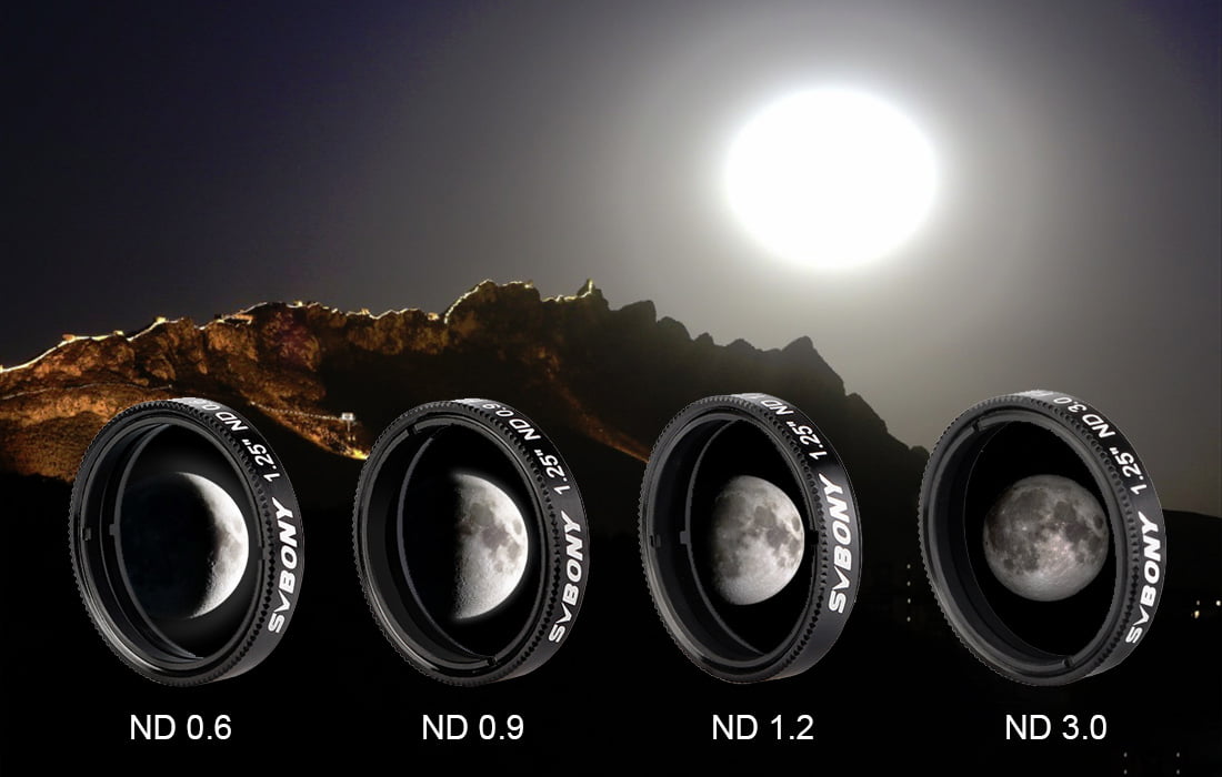 Filtre de telescopi SV139 1,25 polzades ND Neutral Density per a l'observació de la Lluna - W9108A