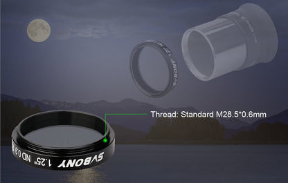 فلتر تلسكوب SV139 الكثافة المحايدة 1.25 بوصة للمراقبة القمرية - SVBONY