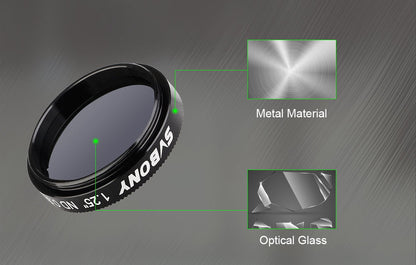 Filtre de telescopi SV139 1,25 polzades ND Neutral Density per a l'observació de la Lluna - W9108A