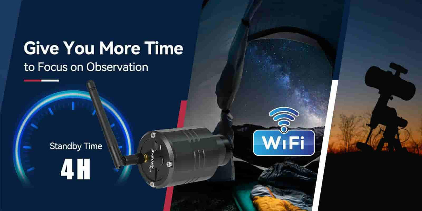 Câmera de Astronomia WiFi SC311 IMX662 para Astrofotografia Planetária e EAA - SVBONY