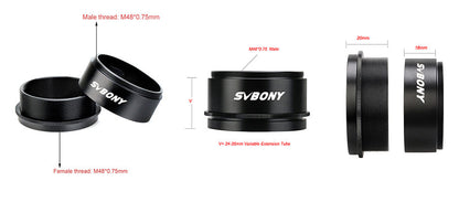 Variable Extension Tube M48 24-35 mm for Astrophotography - SVBONY