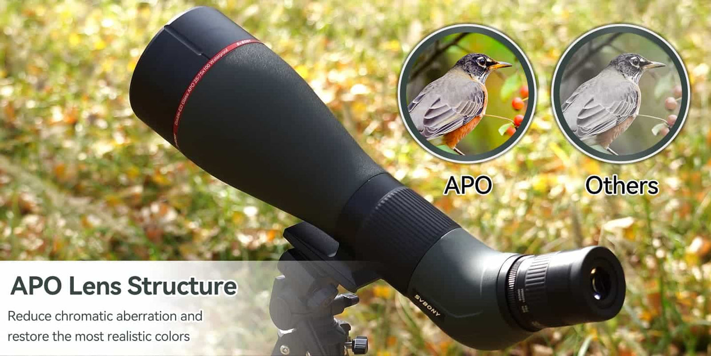 Lunette d'observation APO SA401 25-75x100 pour l'ornithologie - Svbony