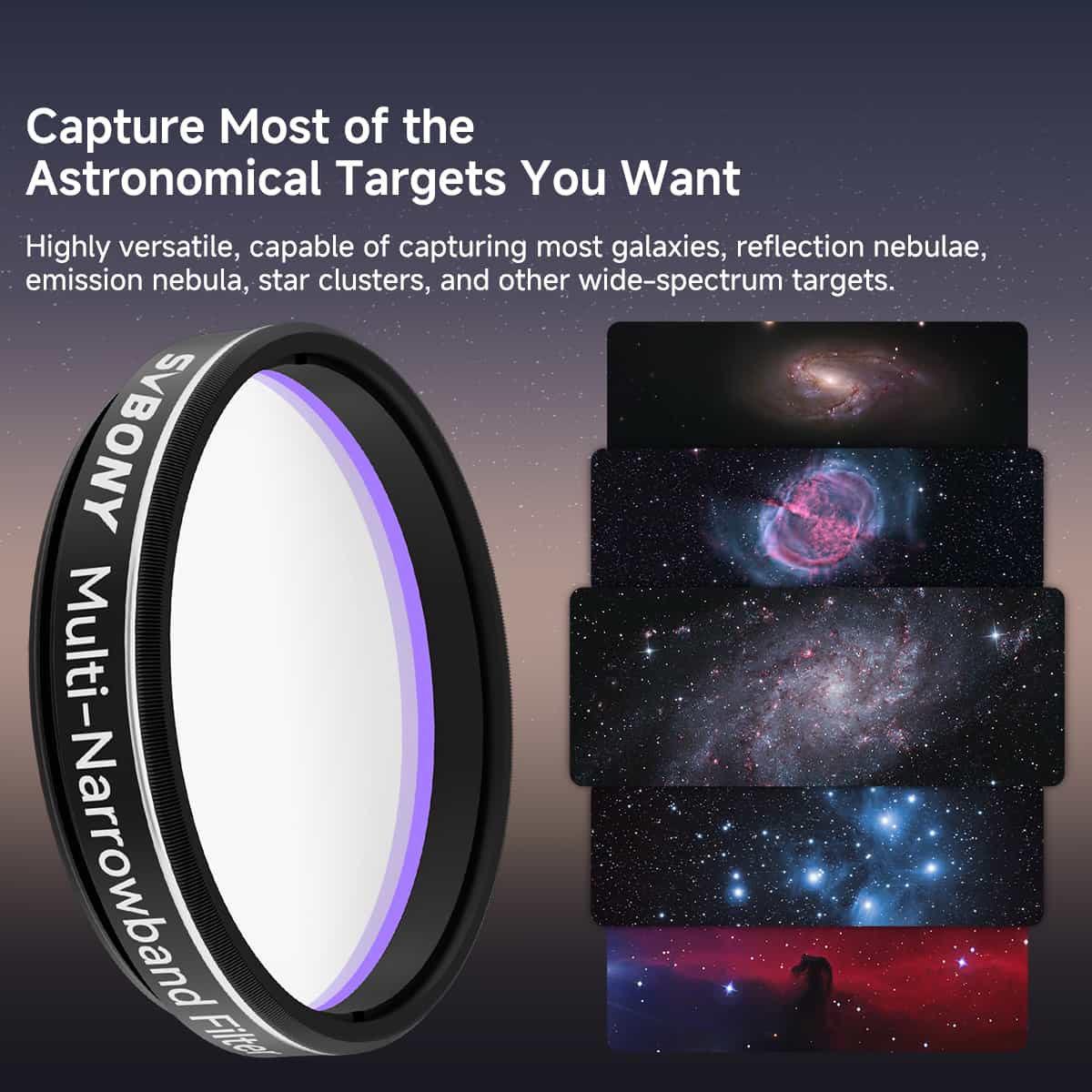 Filtre Multi-Narrowband SV240 1,25'' pour astrophotographie urbaine