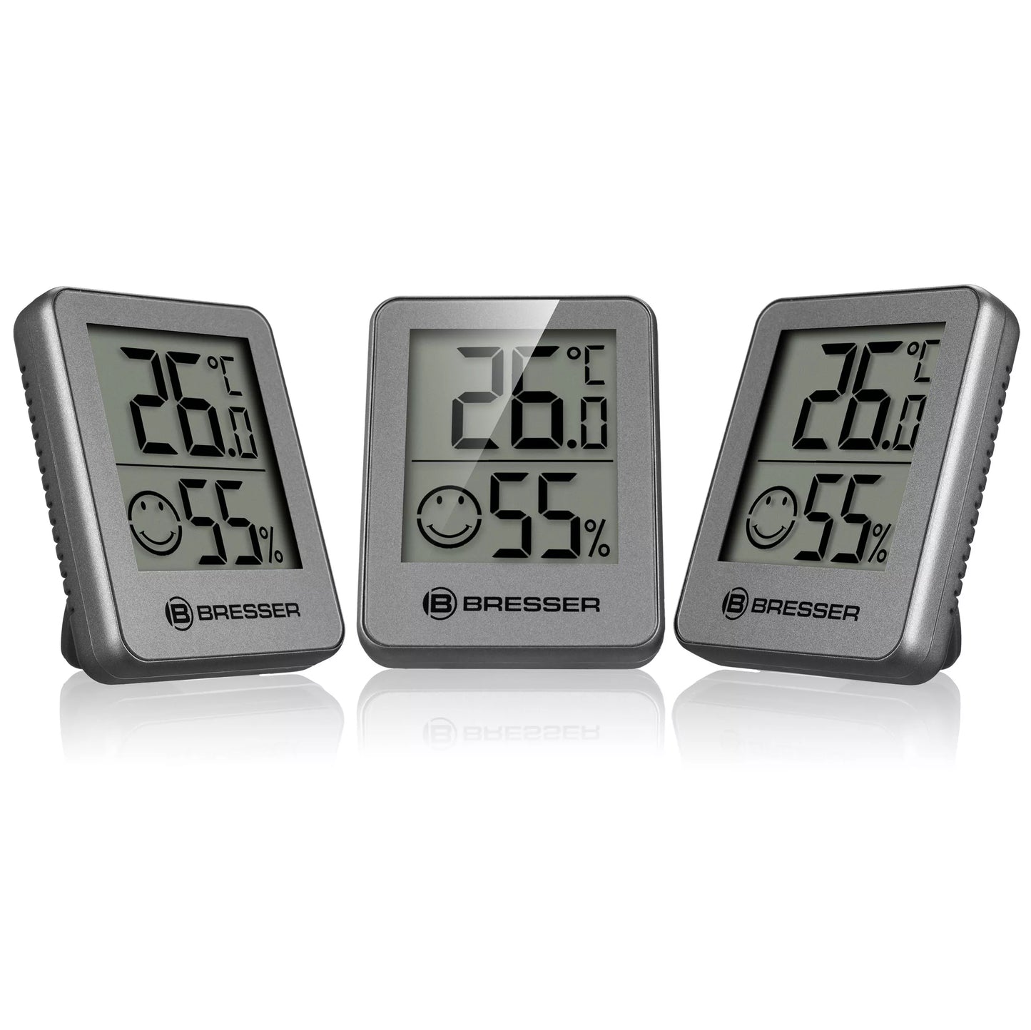 Set of 3 ClimaTemp Hygro indicators anthracite
