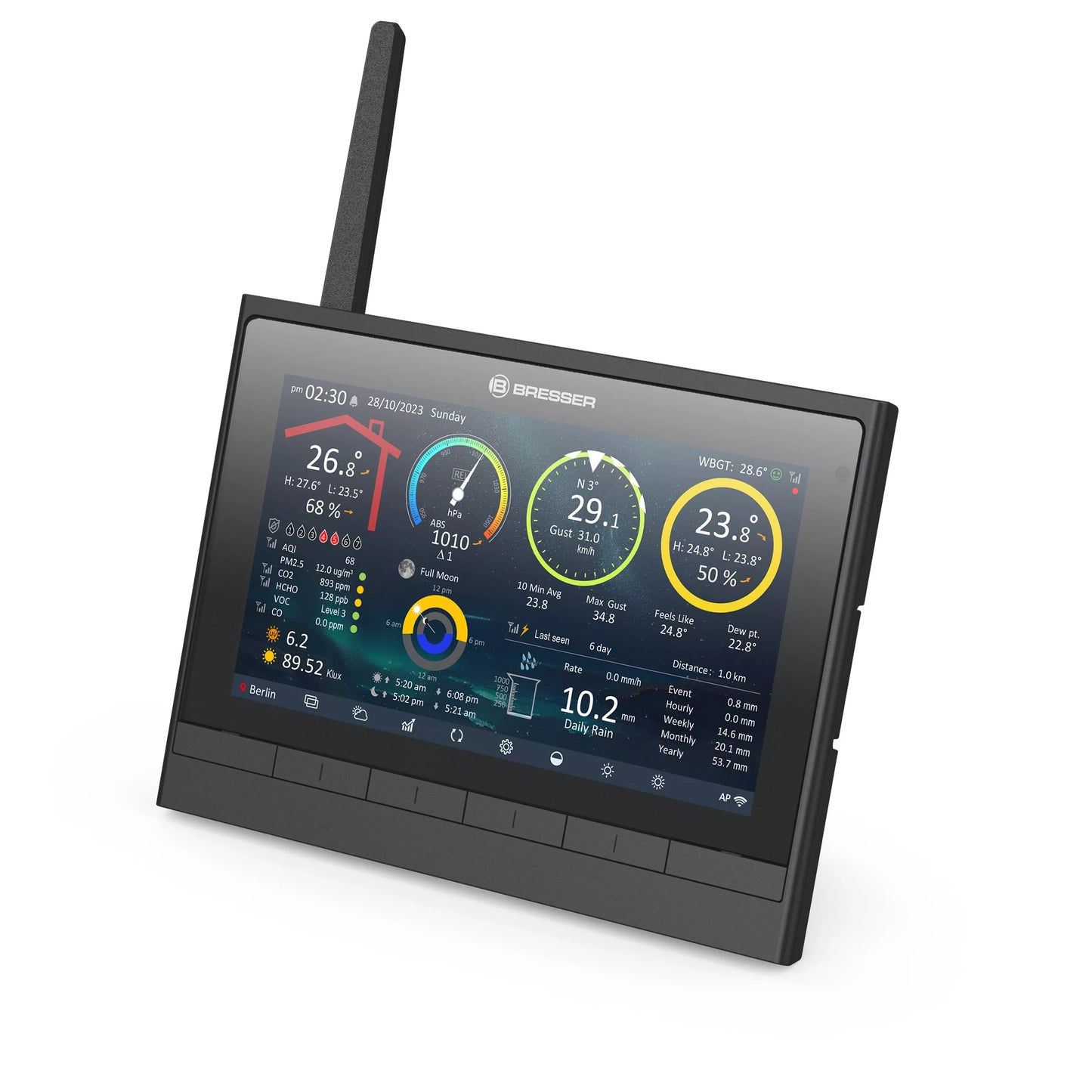 Weather Center, HD WIFI 9-in-1 Heat Stress Index