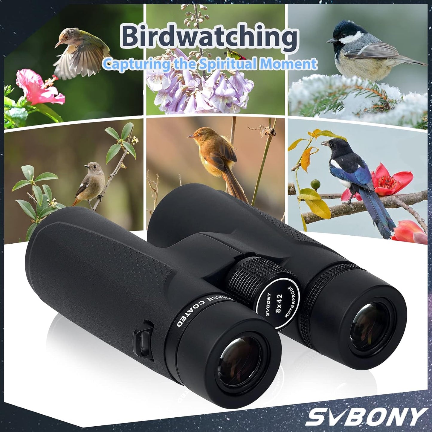 SV202 Binoculares de Alto Rendimiento con Cristales ED y Prisma BaK-4 - Modelos 8x32, 10x42, 10x50 - SVBONY