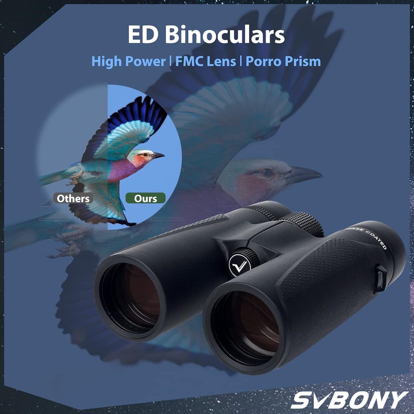 SV202 Binoculares de Alto Rendimiento con Cristales ED y Prisma BaK-4 - Modelos 8x32, 10x42, 10x50 - SVBONY