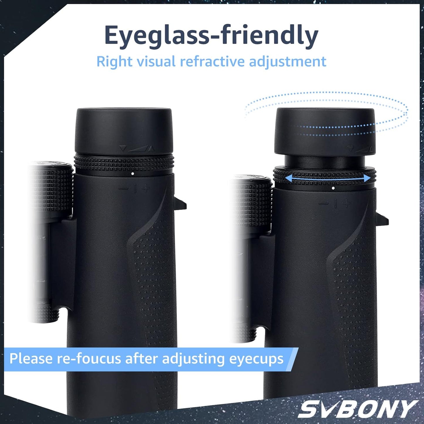 SV202 Binoculares de Alto Rendimiento con Cristales ED y Prisma BaK-4 - Modelos 8x32, 10x42, 10x50 - SVBONY