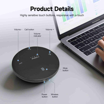 Microfono Bluetooth Omni-Direzionale SVHub Omni2 per Conferenze di Comunicazione Senza Confini - Per l'Ufficio Intelligente AI