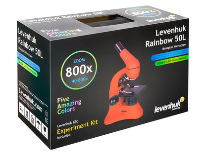 Microscope Rainbow 50L 40×–800× avec kit Levenhuk