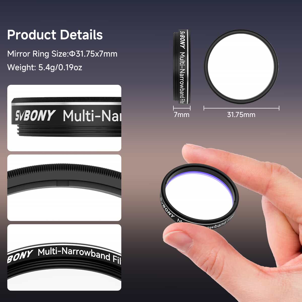 Filtre Multi-Narrowband SV240 1,25'' pour astrophotographie urbaine