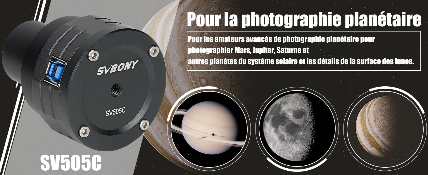 Caméra Couleur Planétaire 4.2MP 1,25" USB3.0 SV505C - SVBONY - Astronomy Store