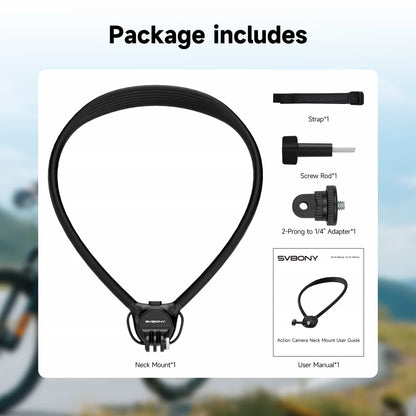 SVBONY Sports Camera Neck Mount, Free your hands - Vlogging/Live Streaming