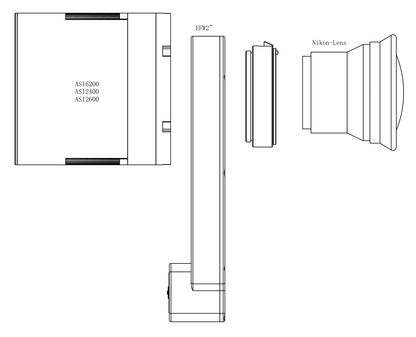 Adaptatorius ZWO Nikon objektyvui su M54x0.75 srieginiu - ZWO