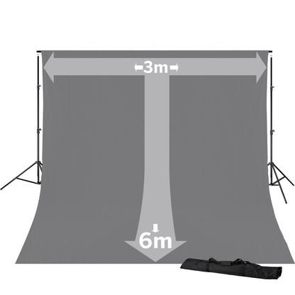 Supporto BR-D23 e sfondo in tessuto grigio 3 x 6 m - Bresser