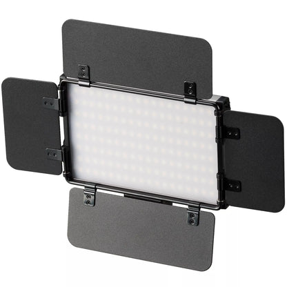 Torche LED vidéo PT Pro 15B-II bi-color avec volets, batterie et étui Bresser