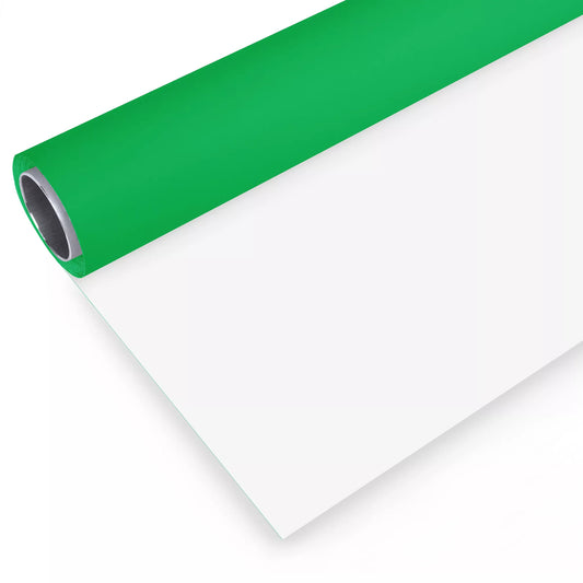 Fons d'estudi de vinil en rotllo 2,00 x 3,00 m - verd i blanc – chroma key i high key - Bresser