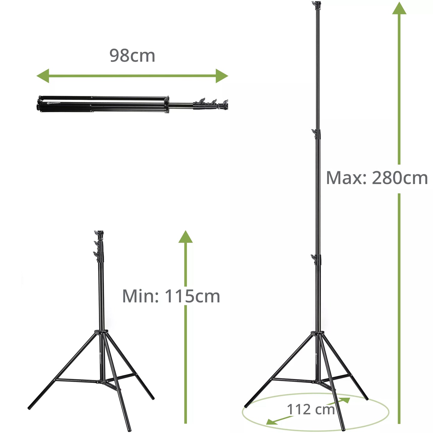 Lot de 2 trépieds d’éclairage 280 cm avec sac BR-TP280 PRO-1 Bresser