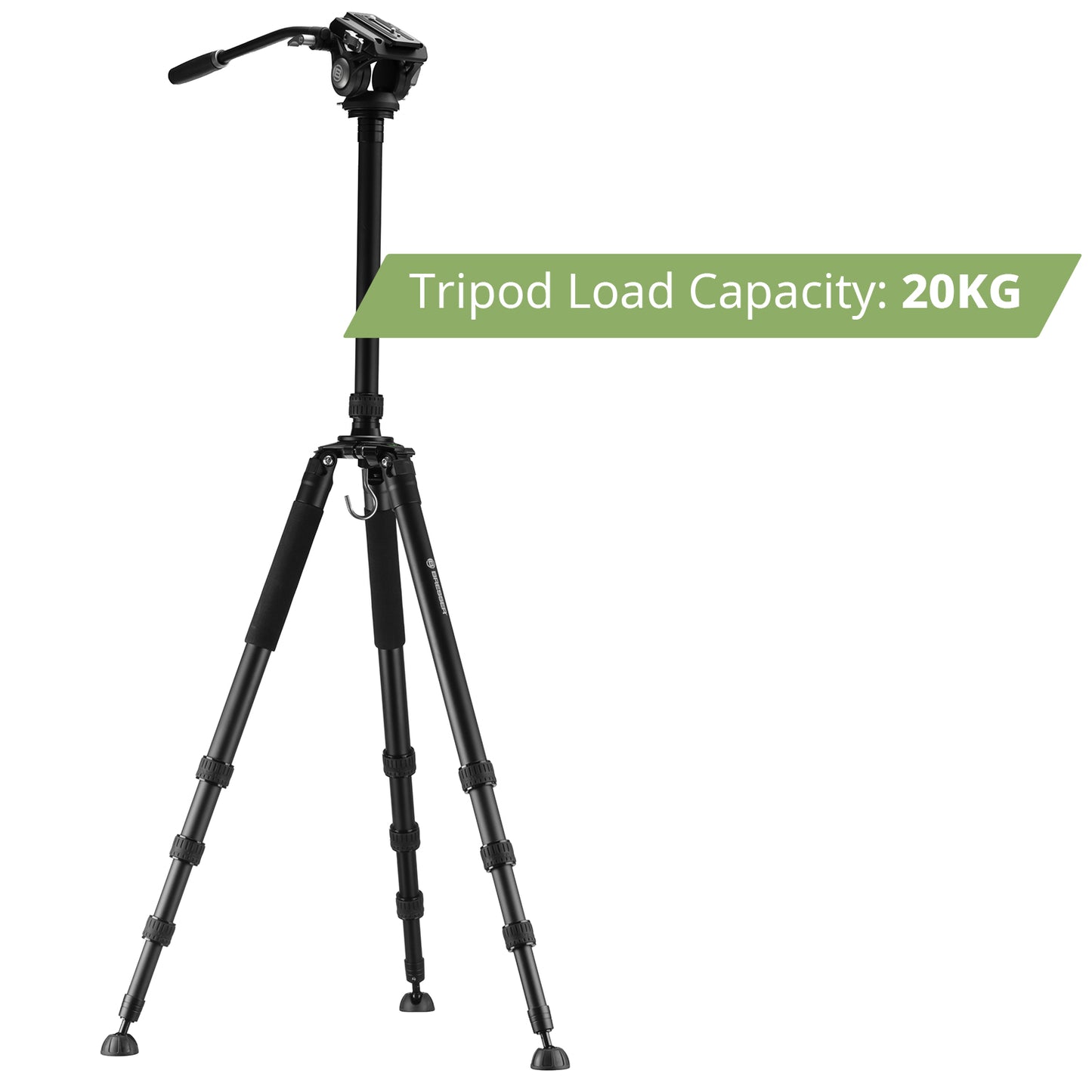 Treppiede BX-10 Pro con testa fluida panoramica e inclinabile – carico 10 kg, altezza 216 cm - Bresser