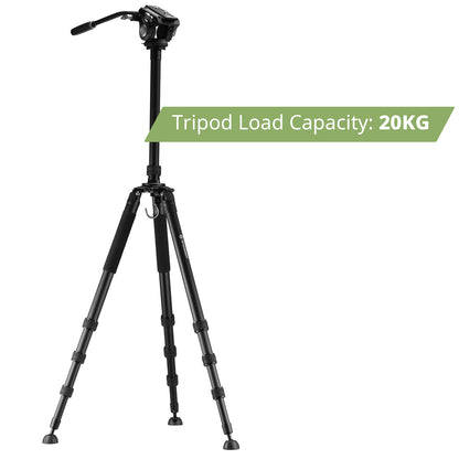 Treppiede BX-10 Pro con testa fluida panoramica e inclinabile – carico 10 kg, altezza 216 cm - Bresser