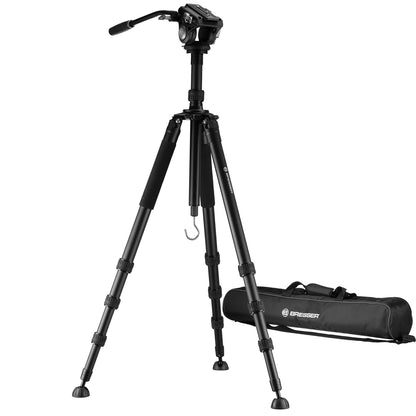 Treppiede BX-10 Pro con testa fluida panoramica e inclinabile – carico 10 kg, altezza 216 cm - Bresser
