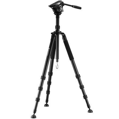 Treppiede BX-10 Pro con testa fluida panoramica e inclinabile – carico 10 kg, altezza 216 cm - Bresser
