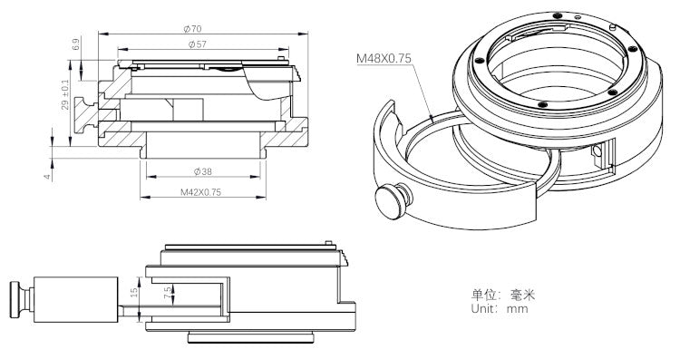 ZWO Filterschublade und Filterhalter für Nikon-Objektive