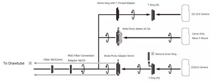Adaptador de Filtro M56 Vixen para Filtros M48mm e M52mm - Vixen