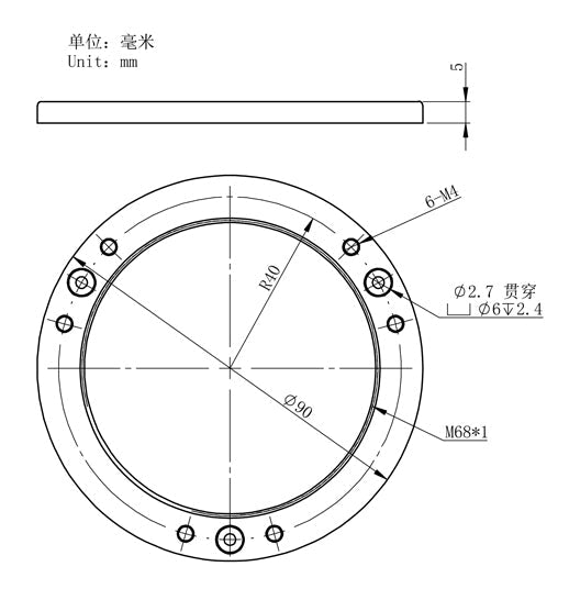 Tilt Ring M68 for Astronomy with Aluminum Adjustment - ZWO