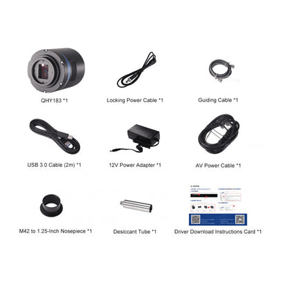 Astronomijos kamera QHY183C Color – dviejų lygių TE atvėsinimas ir ST-4 vadovavimas – QHY