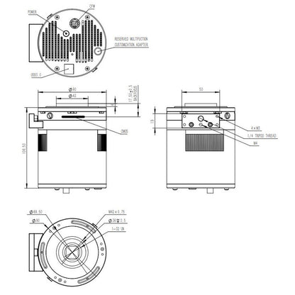Caméra CMOS QHY533M Mono - back-illuminée, 3,76 µm, 9 MP, USB 3.0 - pour l'astronomie - QHY